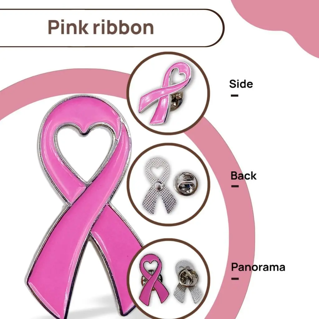 5/10/50/100 Pcs Breast Cancer Awareness Pins - Pink Cancer Ribbon Lapel Pin for Women & Charity Support - Enamel Brooches