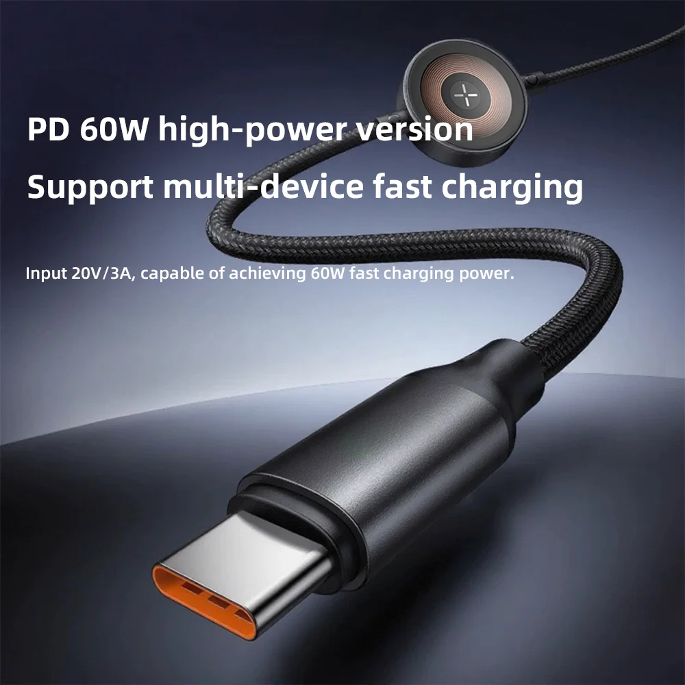 Bonola 2 in 1 For Galaxy Watch Ultra/8 Charger 60w Fast Charging for Samsung S26 Ultra/S25/S24/S23 Magnetic Watch Charger Cable
