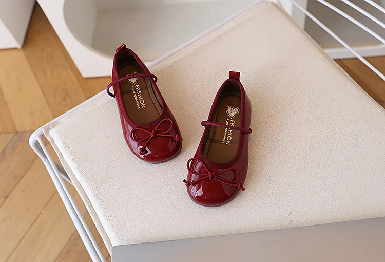 2026 Spring Autumn Birthday Children Leather Shoes For Girls Fashion Korean Soft Sole Anti-slippery Sweet Bowtie Princess Shoes