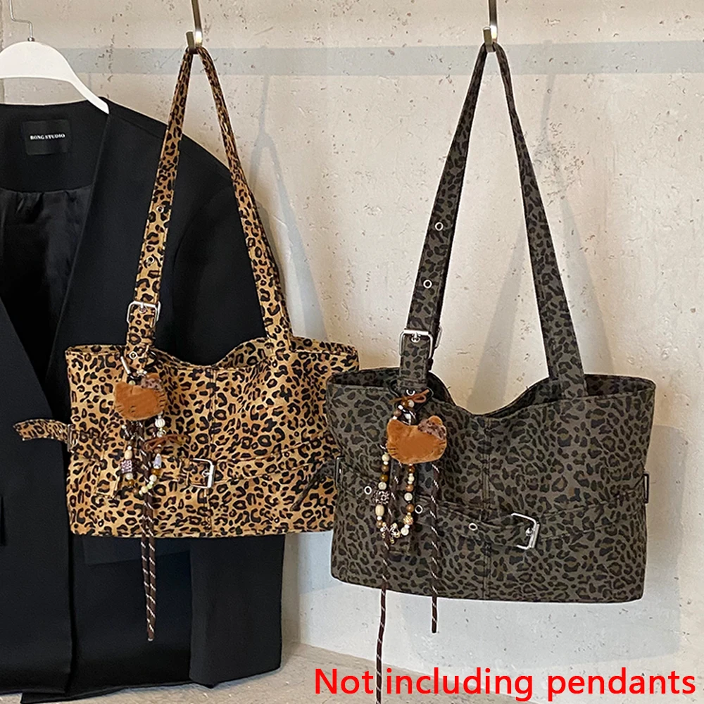 Casual Large-Capacity Leopard Print Women's Bag New Lightweight Versatile Shoulder Bag Relaxed Commuting Tote Bag