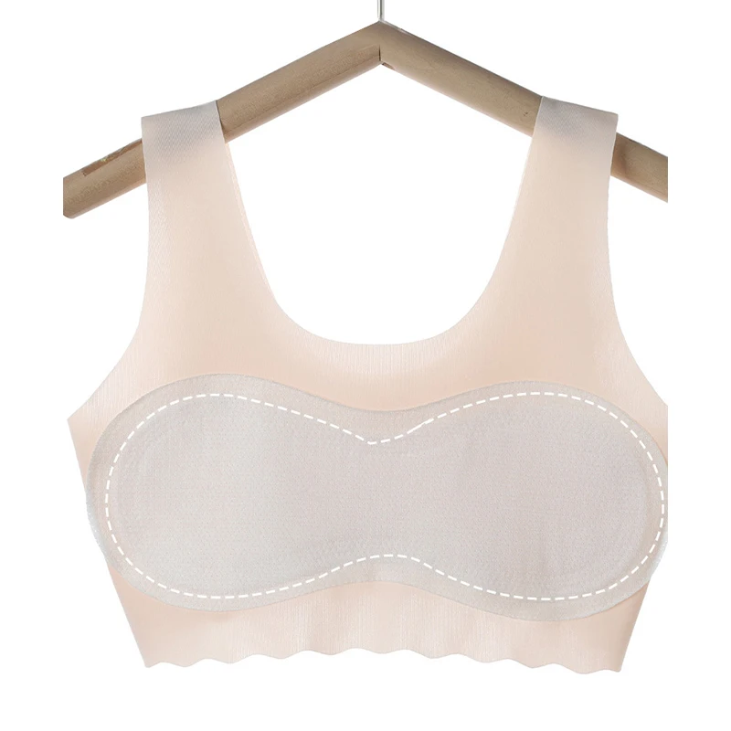 3pcs Girls Solid Color Bra Teen Developmental Vest Bra Pupil Thin Ice Silk Seamless Middle School Students Comfortable Underwear
