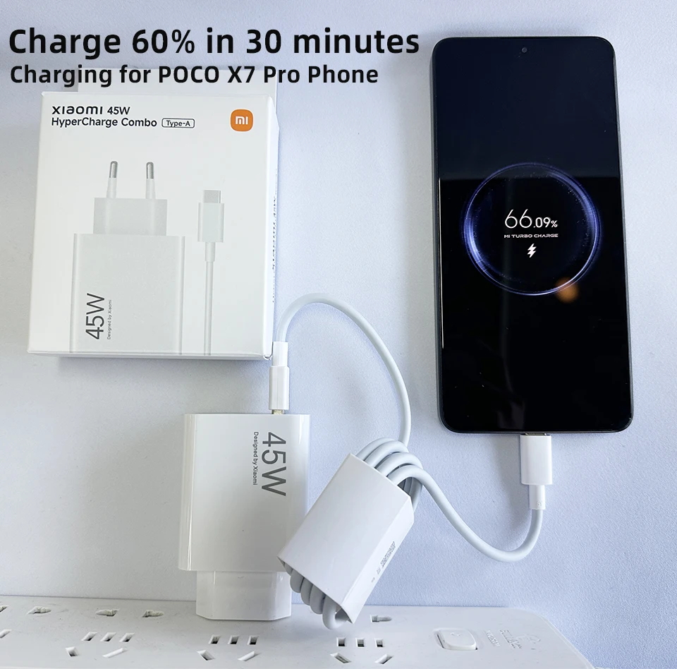 Original XIAOMI Charger 45W 33W Fast Turbo Charge Cable Usb C Travel Adapter Mi 11 10t Pro 10 11s Poco M7 X7 X5 X3 Redmi Note 15
