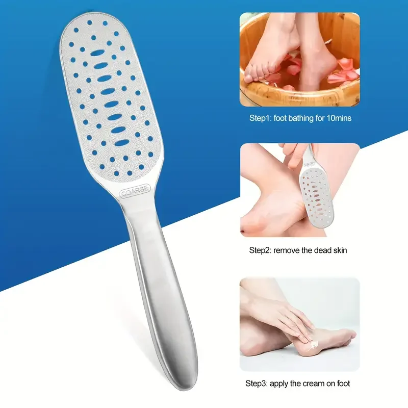 Professional Foot Removal Foot Flakes Stainless Steel Silvery Crusty Cuticle Cleaner Pedicure Remover Washable Foot Care Tools