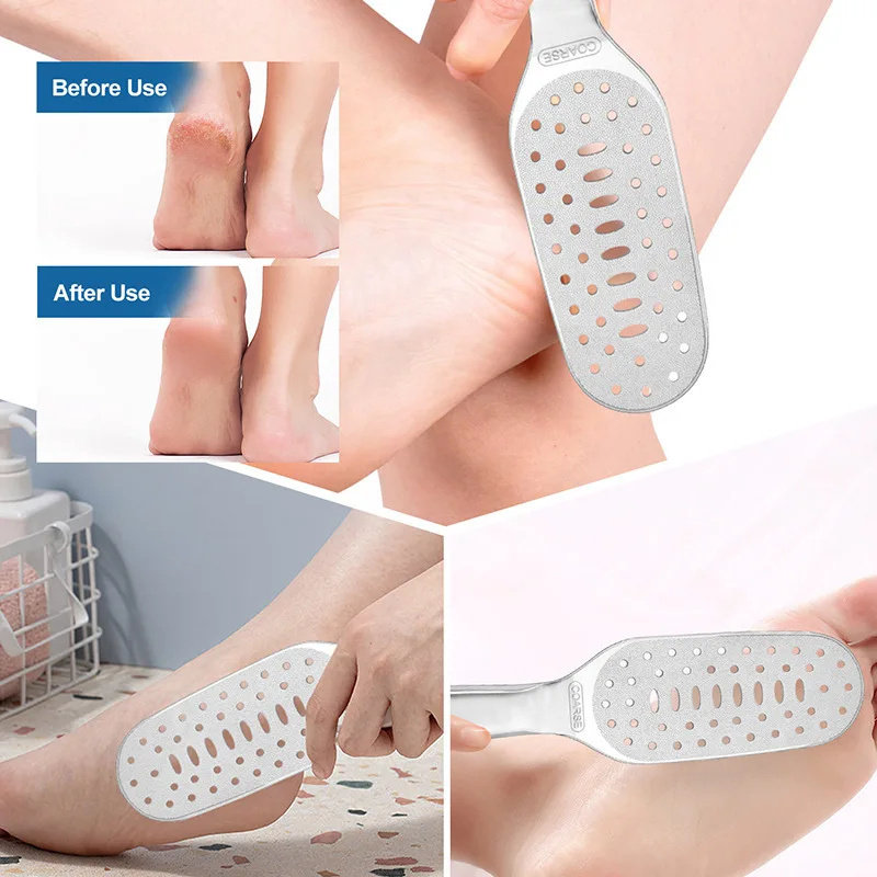Professional Foot Removal Foot Flakes Stainless Steel Silvery Crusty Cuticle Cleaner Pedicure Remover Washable Foot Care Tools