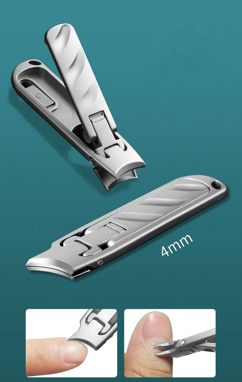 Stainless Steel Ultra Thin Nail Clippers Portable Nail Cutters With Superior Texture keychain Manicure Tool