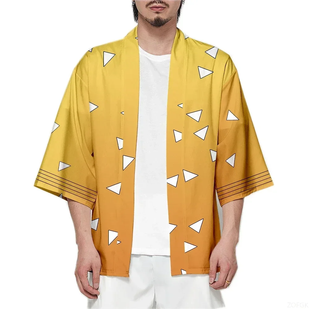 Anime Devil Killer Cosplay Costumes for Men and Women in Summer Pink Kimono