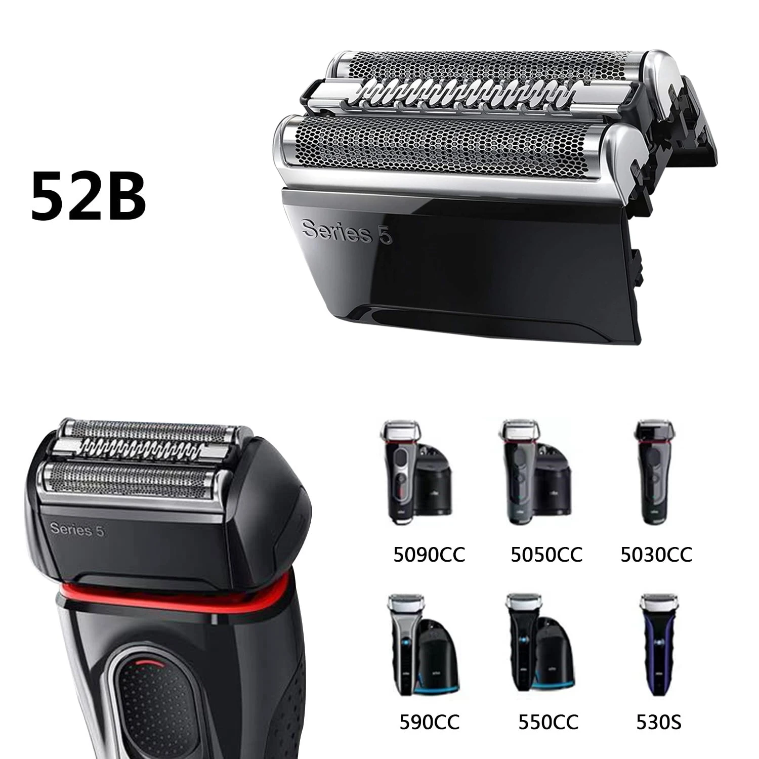 52B Replacement Head Part For Electric Shaver Razors 5090/5190cc,5040/5140s,5030s,5147s,5145s,5195cc,5197cc