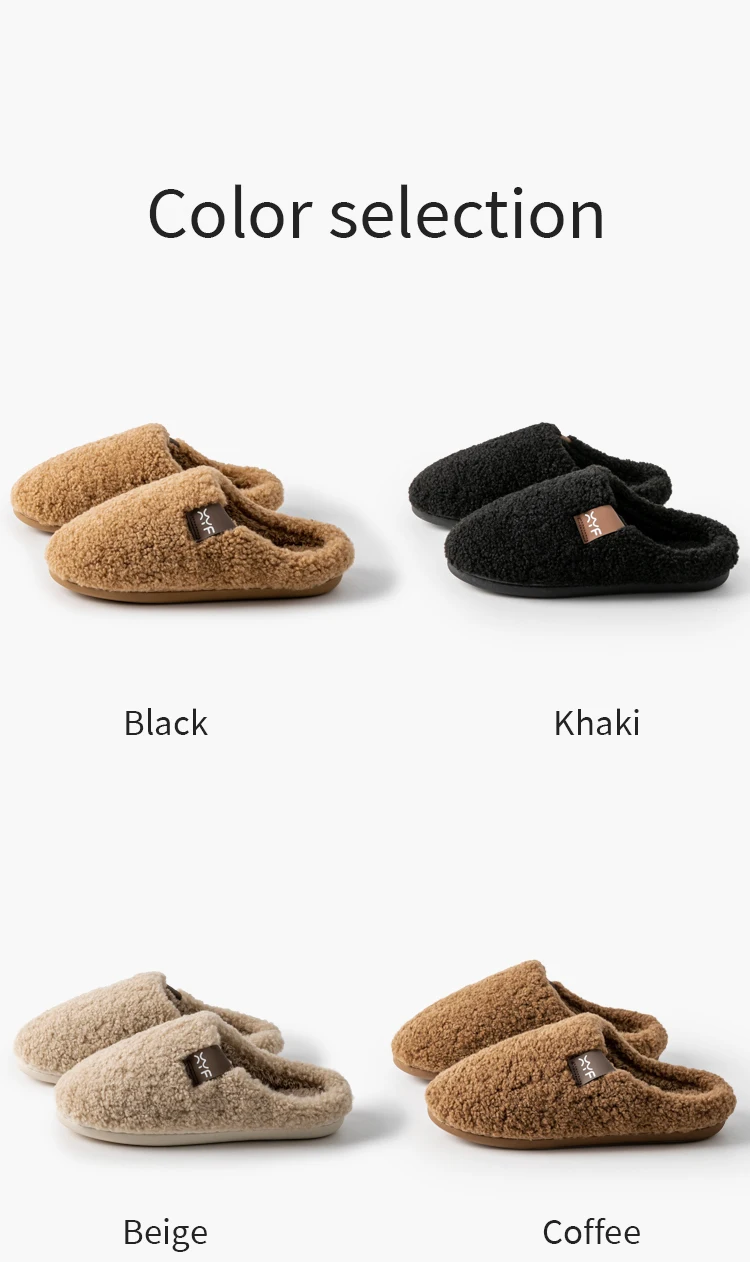 Men's Autumn Winter Slippers Indoor House Shoes, Non-Slip Warm Soft Plush Slip-Ons, Couple's Cozy Breathable Quiet Home Slippers