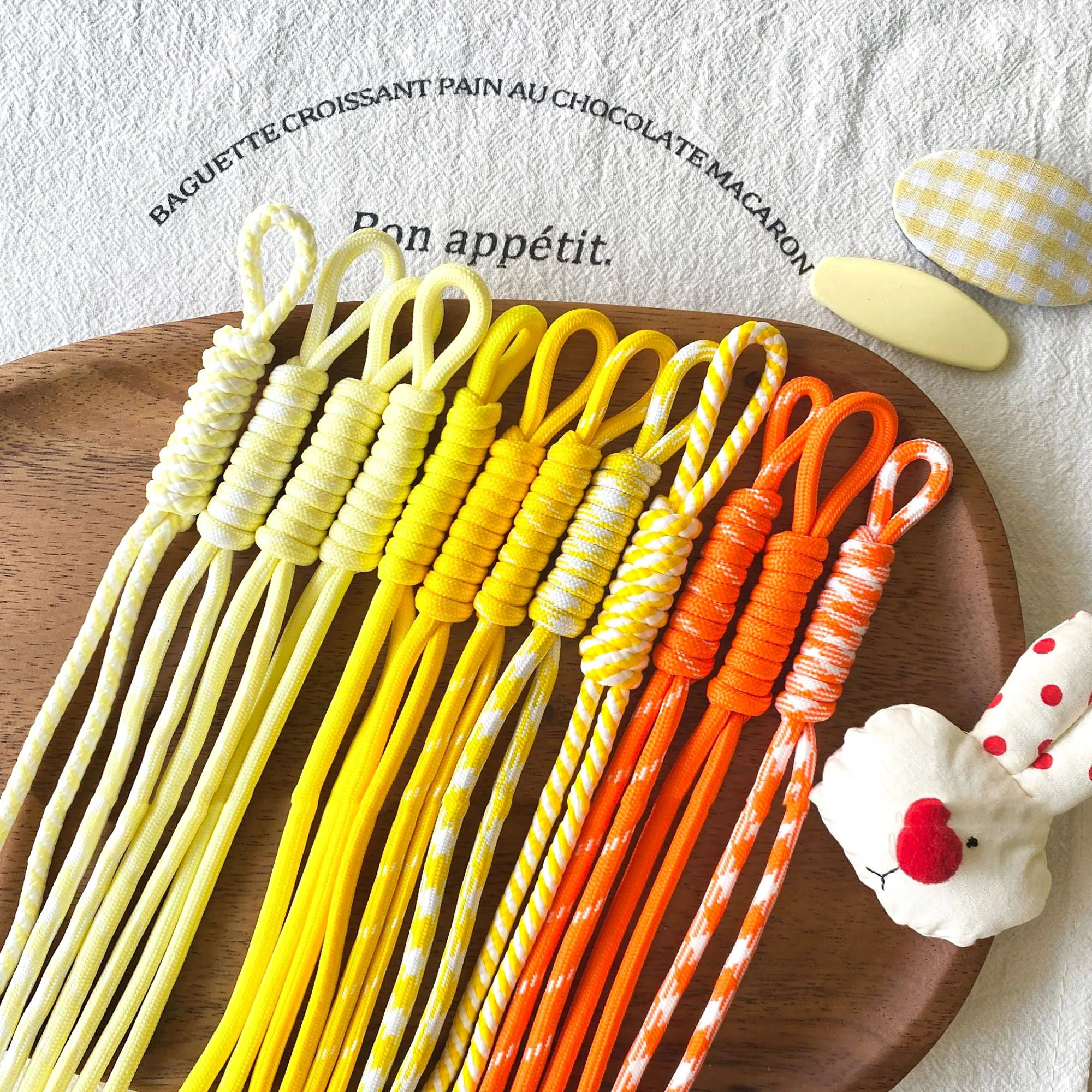 DIY Bag Pendant Nylon Handmade Braided Rope Keychain Colorful Keyring For Women Bag Charm Handbag Hanging Dec Key Holder