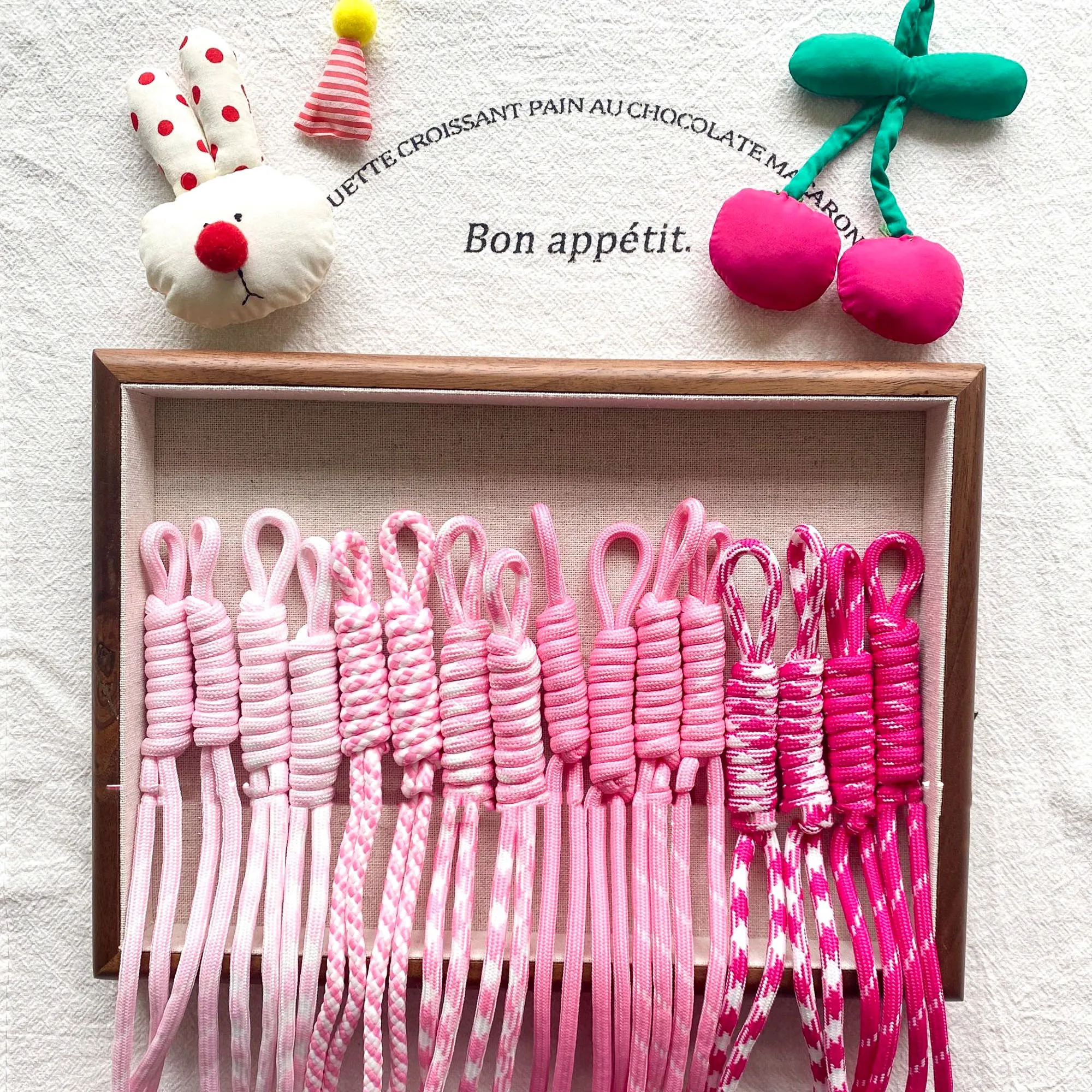 DIY Bag Pendant Nylon Handmade Braided Rope Keychain Colorful Keyring For Women Bag Charm Handbag Hanging Dec Key Holder