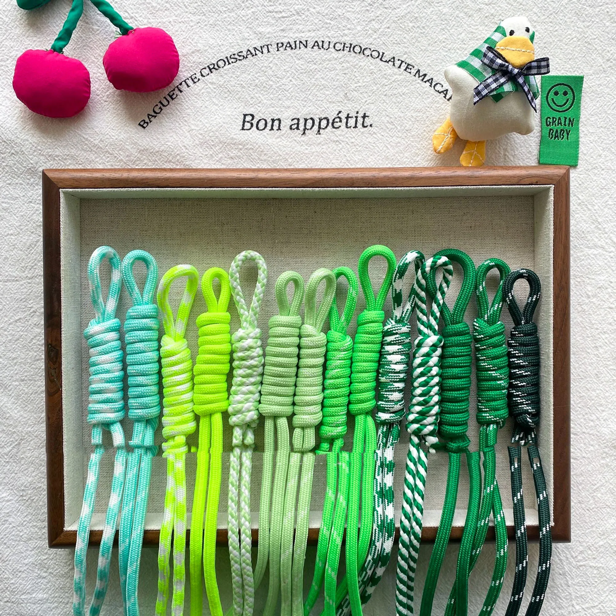 DIY Bag Pendant Nylon Handmade Braided Rope Keychain Colorful Keyring For Women Bag Charm Handbag Hanging Dec Key Holder
