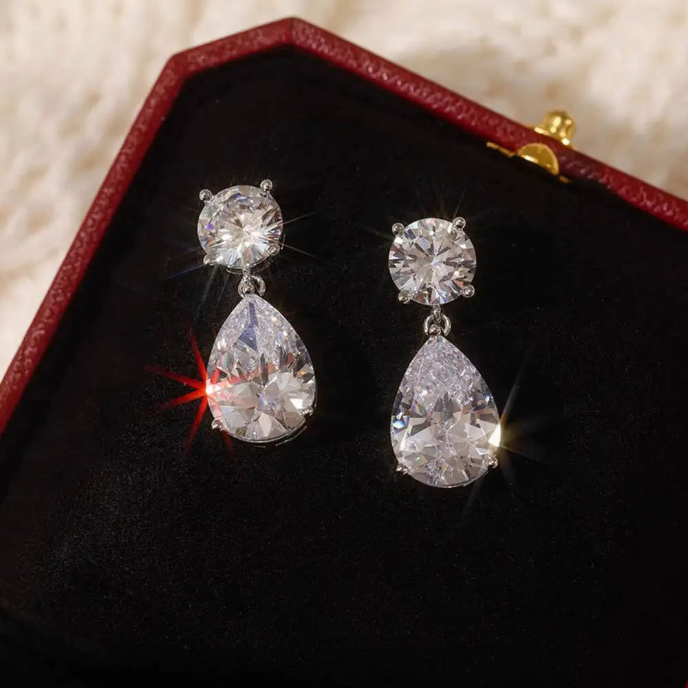 Taoyu 3CT 925 Sterling Silver Moissanite Earrings For Women Men Zircon Drop Earrings Minimalist Fine Jewelry D VVS1 Diamond Gift