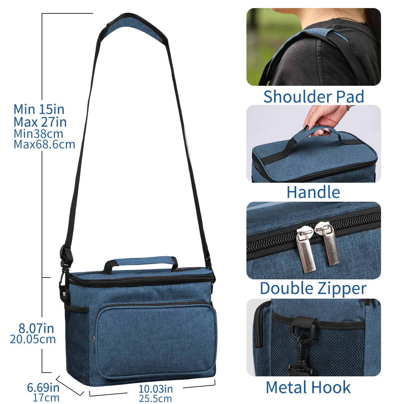 Large Capacity Thermal Insulation Lunch Bag for Men Women Oxford Cloth Food Storage Picnic Bags Tote Portable Cooler Box Bags