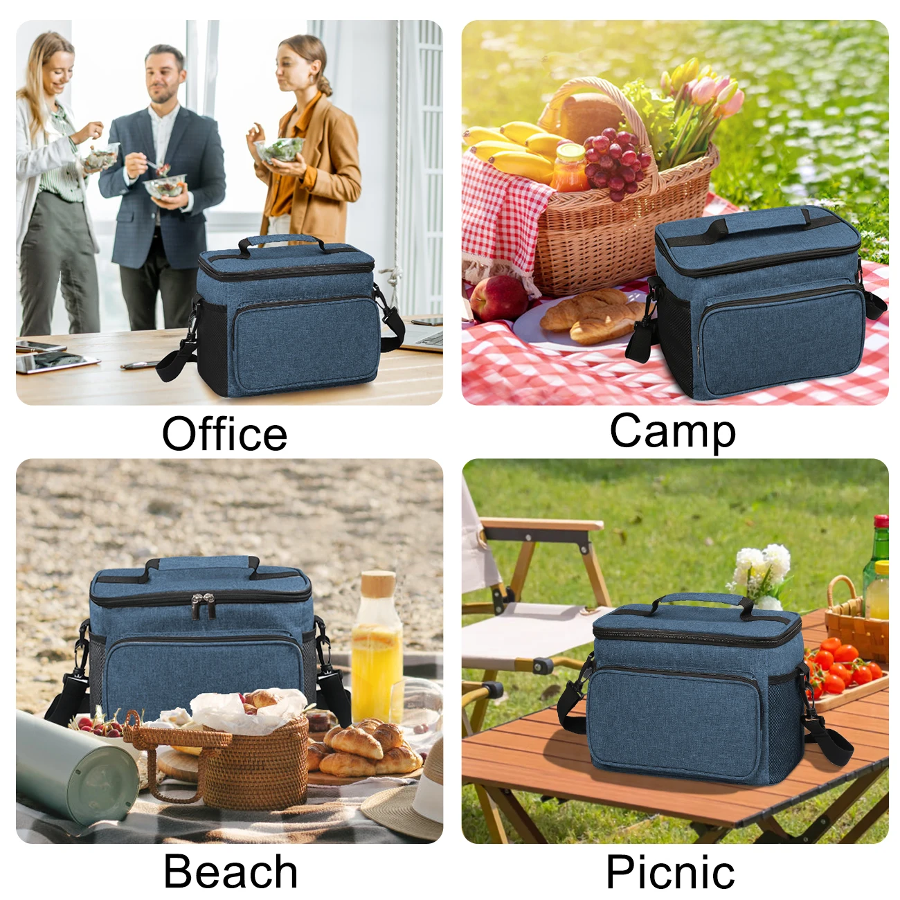 Large Capacity Thermal Insulation Lunch Bag for Men Women Oxford Cloth Food Storage Picnic Bags Tote Portable Cooler Box Bags