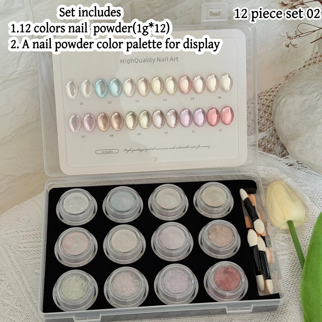 High-End Nail Art Set, 24 Colors Moonlight Mirror Powder Kit, Ultra-Fine Glitter, Japanese Style, Perfect for All Occasions