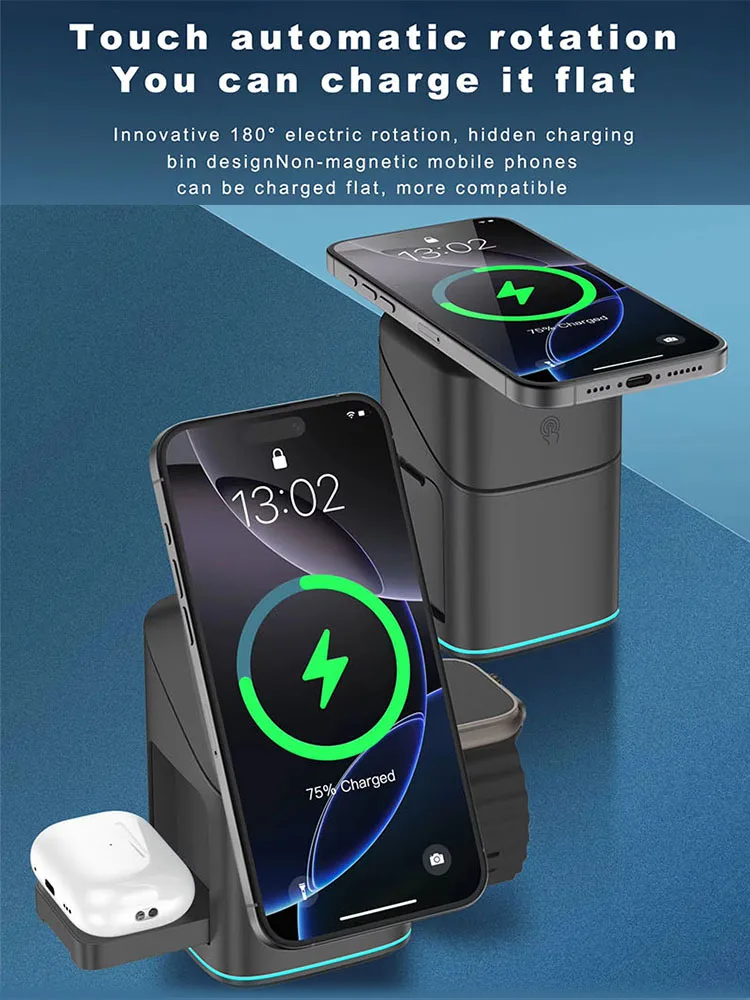 Wholesale Charging Mobile Phone Stand Magnetic Fast Charger Station 3 in 1 Charger Holder for iphone 17 16 15 14 Pro Max Samsung