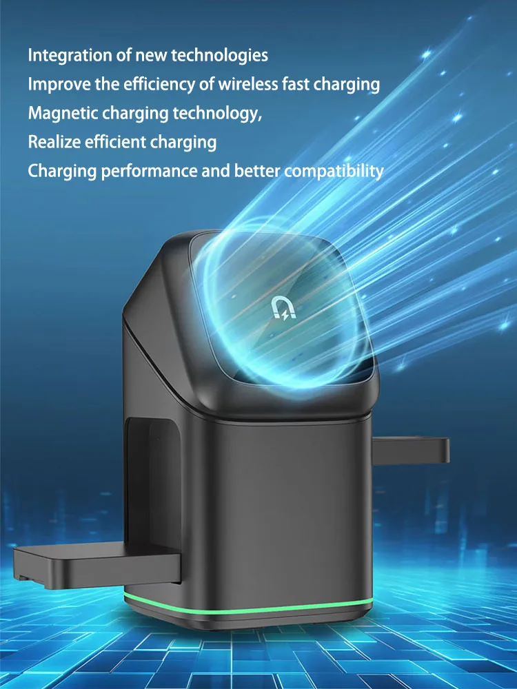 Wholesale Charging Mobile Phone Stand Magnetic Fast Charger Station 3 in 1 Charger Holder for iphone 17 16 15 14 Pro Max Samsung