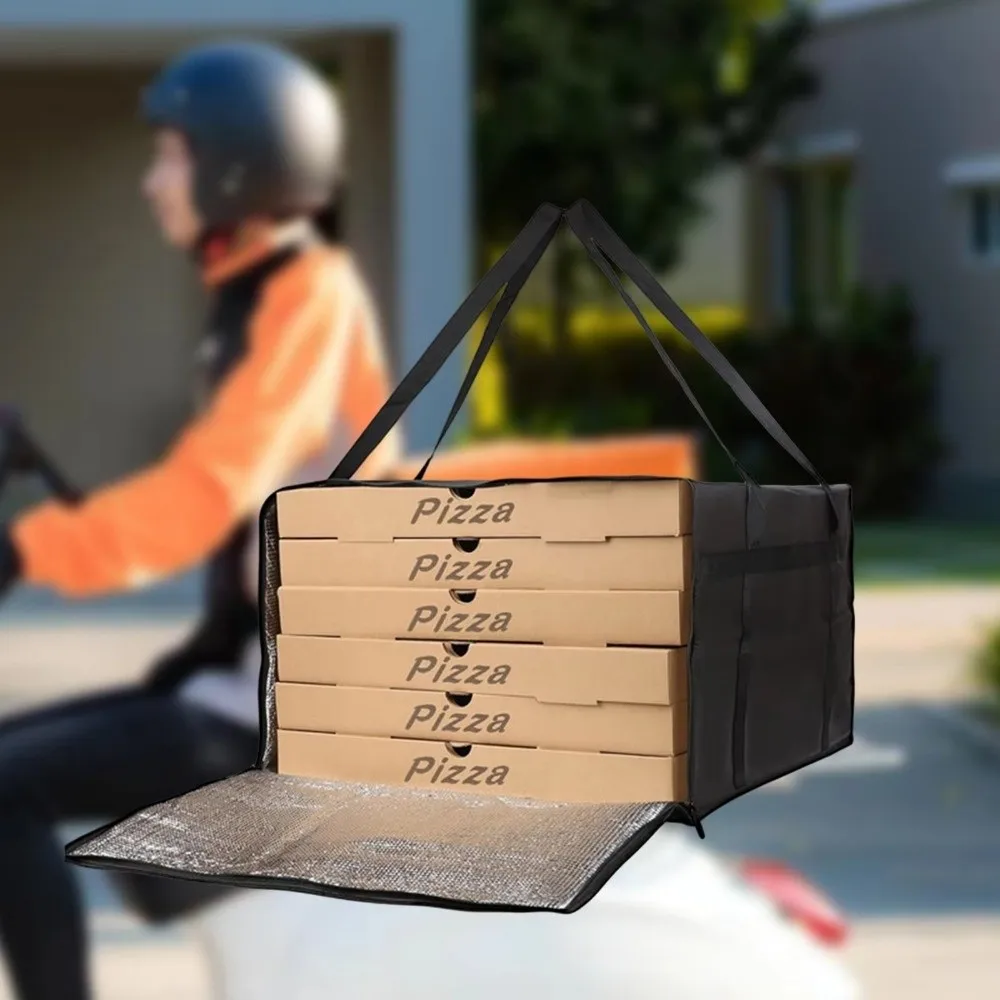 Reusable Food Develivey Bag Lightweight Fresh Keeping Pizza Carrier Bag Hot Cold Fully Insulated Food Storage Case