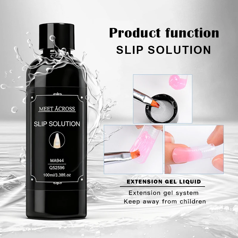 2/9pcs 100ml Nail Liquid Slip Solution Tool Set for Quick Extension Acrylic Nail Gel Nail Extension Nail Art DIY Nail Supplies
