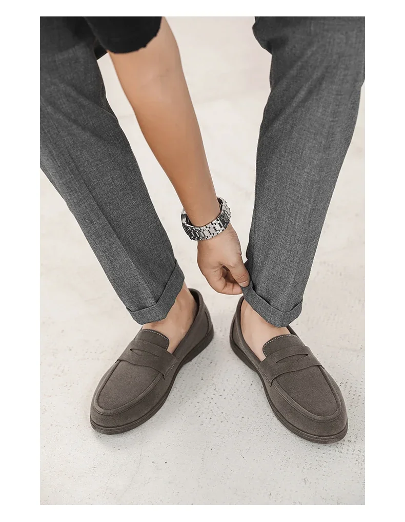 Genuine Leather Men Casual Shoes Luxury Brand Breathable Slip on Black Driving Shoes Moccasins Plus Size 39-45 Soft Men Loafers