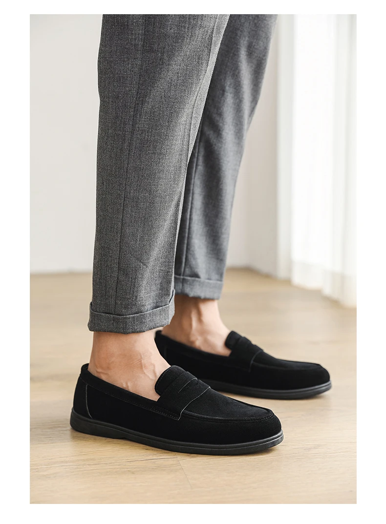 Genuine Leather Men Casual Shoes Luxury Brand Breathable Slip on Black Driving Shoes Moccasins Plus Size 39-45 Soft Men Loafers