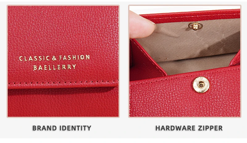 Fashionable Mini Women Wallet Name Engraving High-Quality Card Holder Simple Short Female Coin Pocket