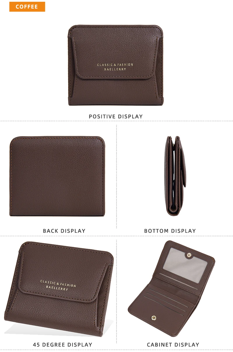 Fashionable Mini Women Wallet Name Engraving High-Quality Card Holder Simple Short Female Coin Pocket