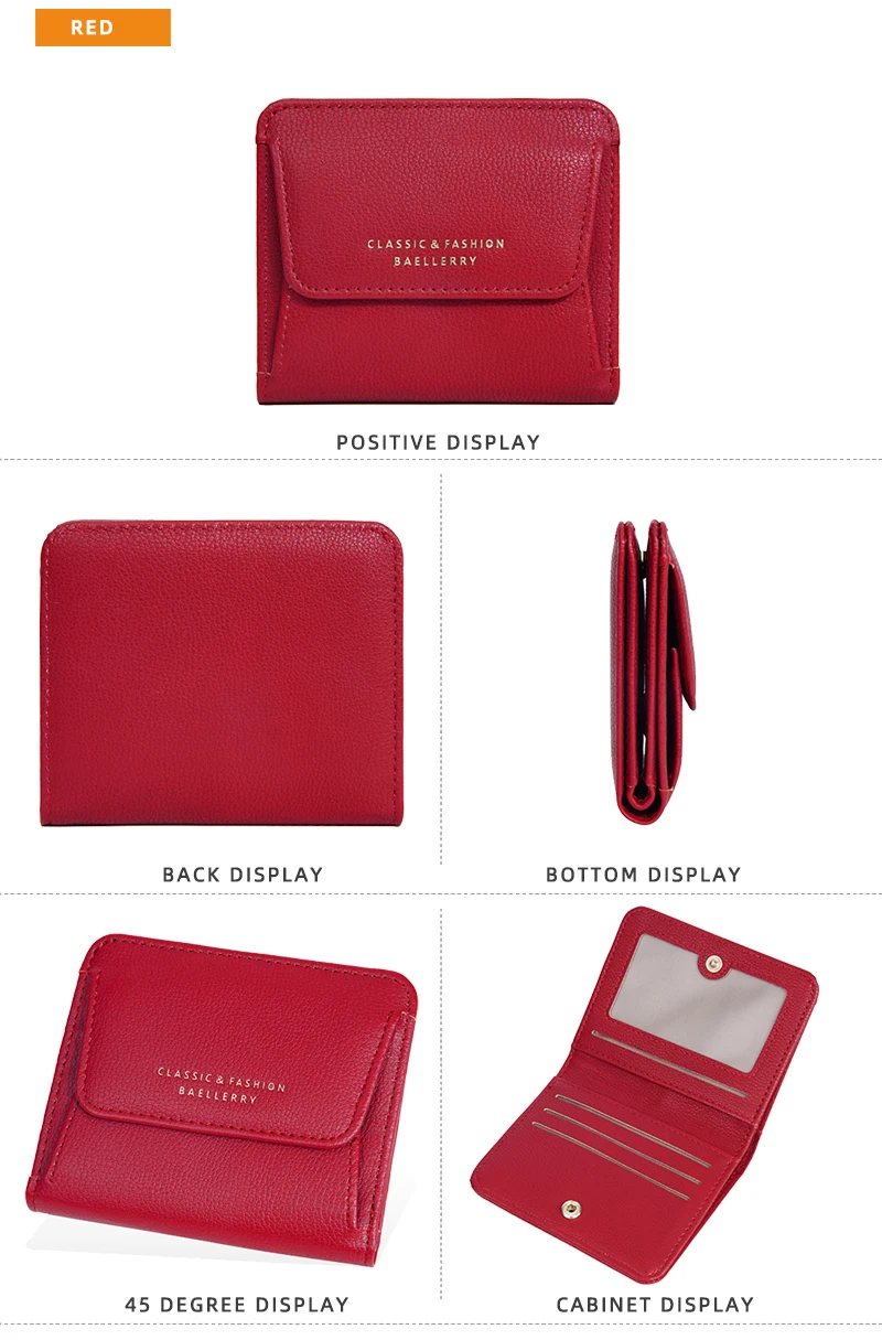 Fashionable Mini Women Wallet Name Engraving High-Quality Card Holder Simple Short Female Coin Pocket