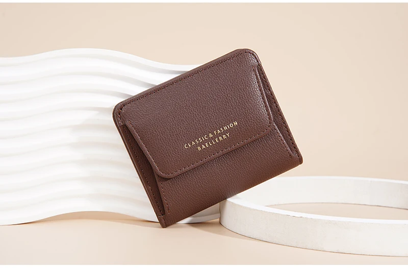 Fashionable Mini Women Wallet Name Engraving High-Quality Card Holder Simple Short Female Coin Pocket