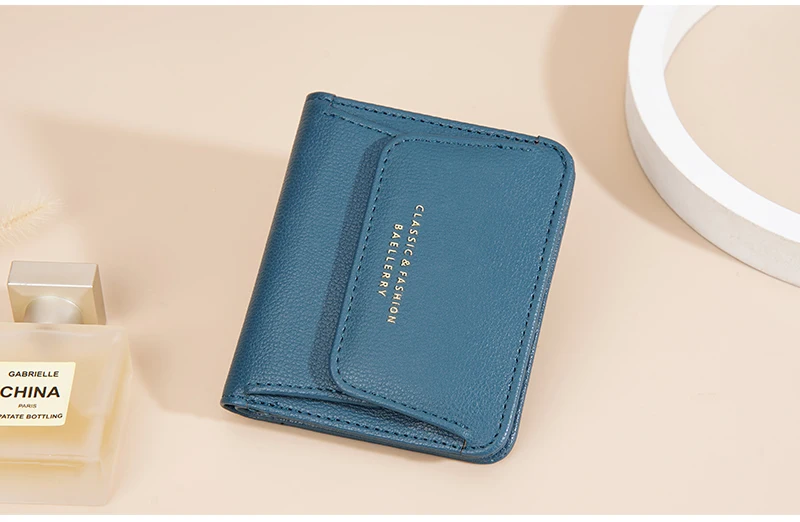 Fashionable Mini Women Wallet Name Engraving High-Quality Card Holder Simple Short Female Coin Pocket