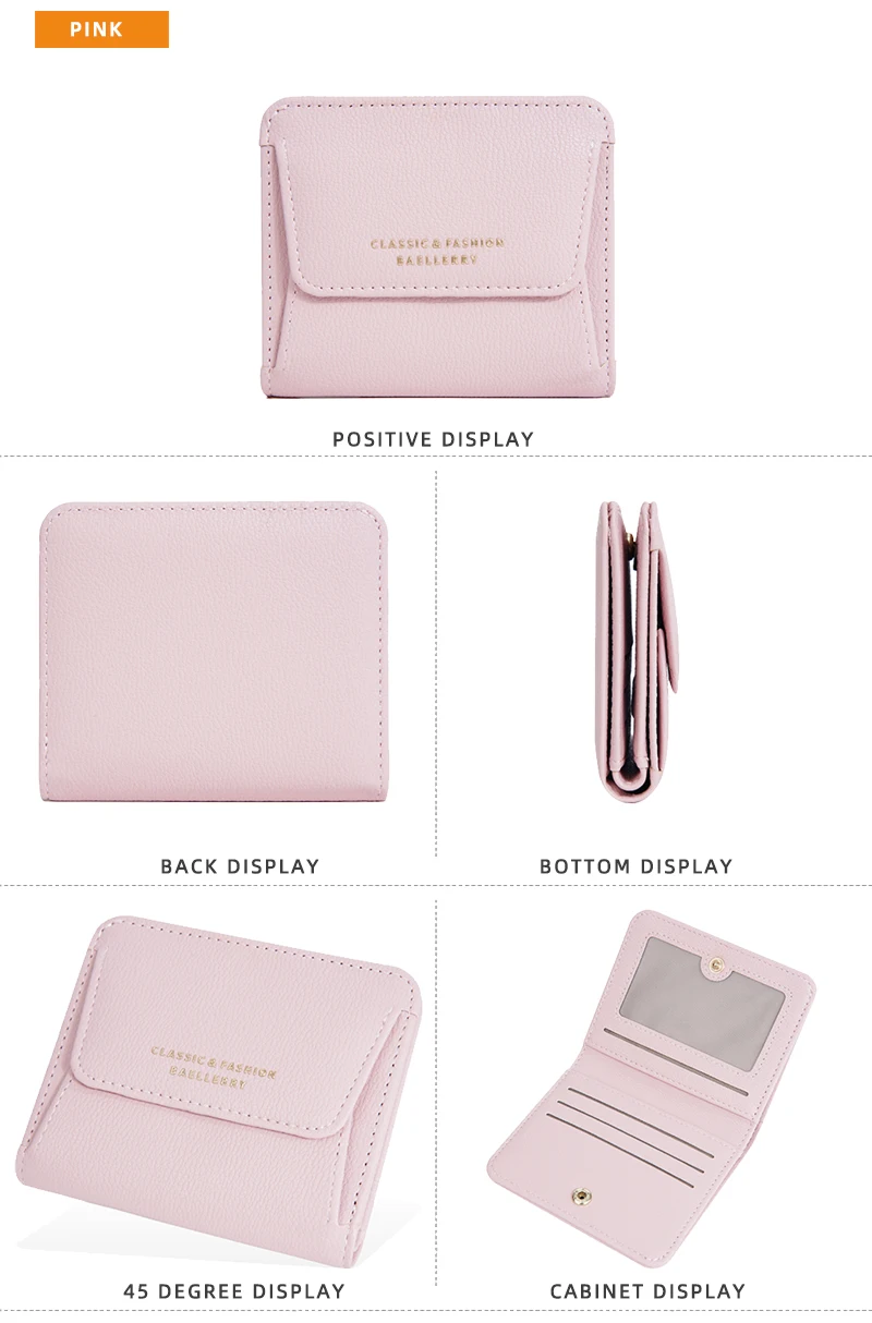 Fashionable Mini Women Wallet Name Engraving High-Quality Card Holder Simple Short Female Coin Pocket