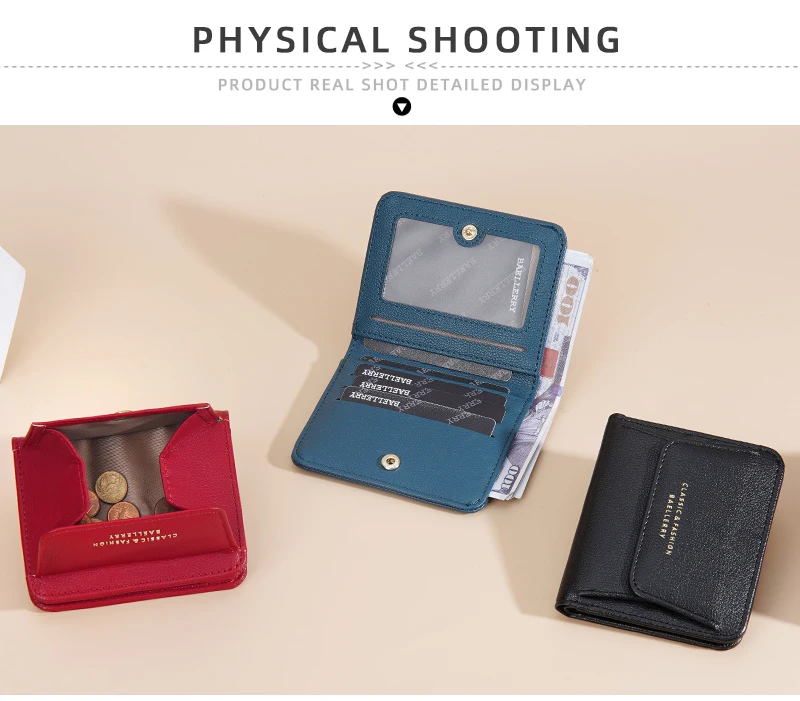 Fashionable Mini Women Wallet Name Engraving High-Quality Card Holder Simple Short Female Coin Pocket