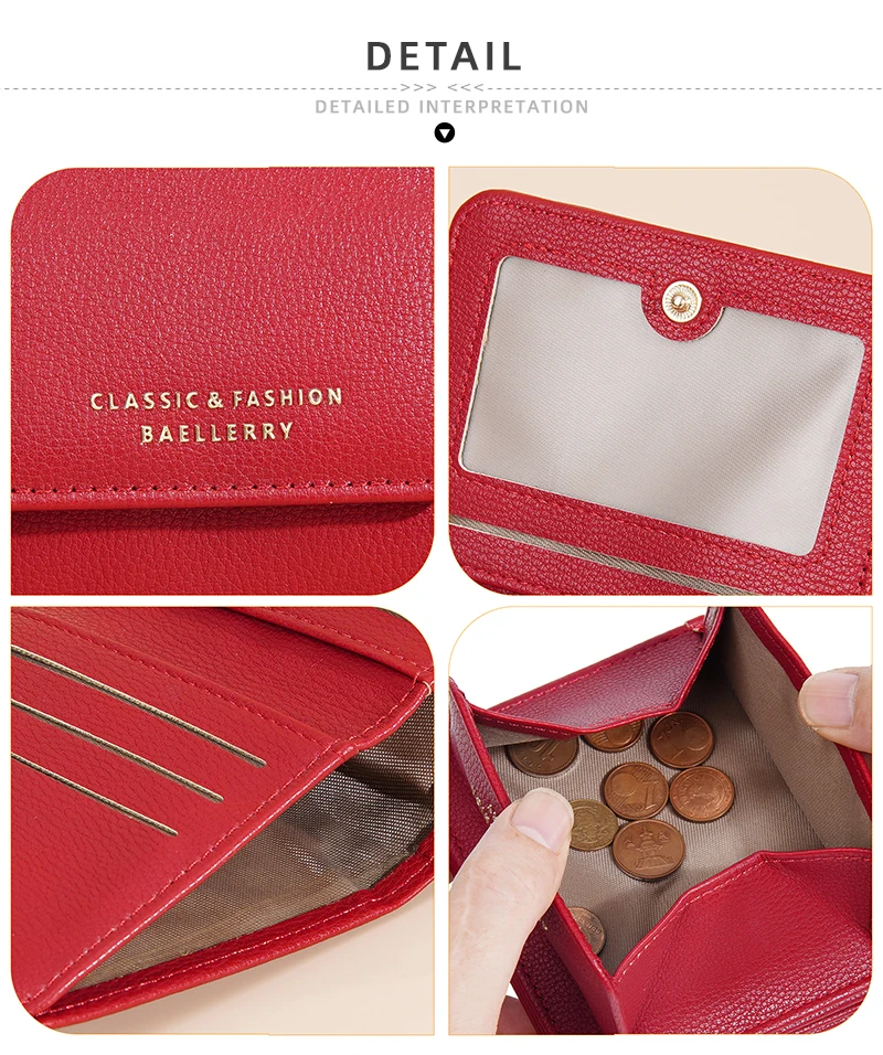 Fashionable Mini Women Wallet Name Engraving High-Quality Card Holder Simple Short Female Coin Pocket