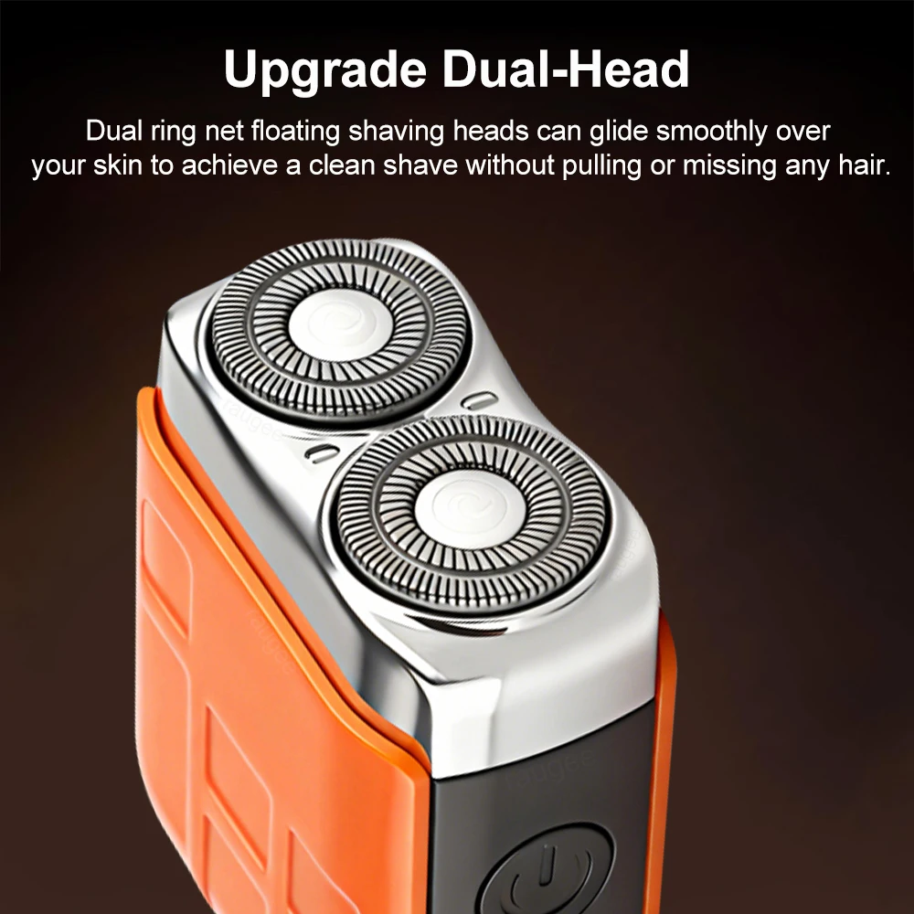 Electric Shaver for Men Portable Smart Facial Beard Trimmer Double Head Shaver Rechargeable Wet Dry Electric Razor