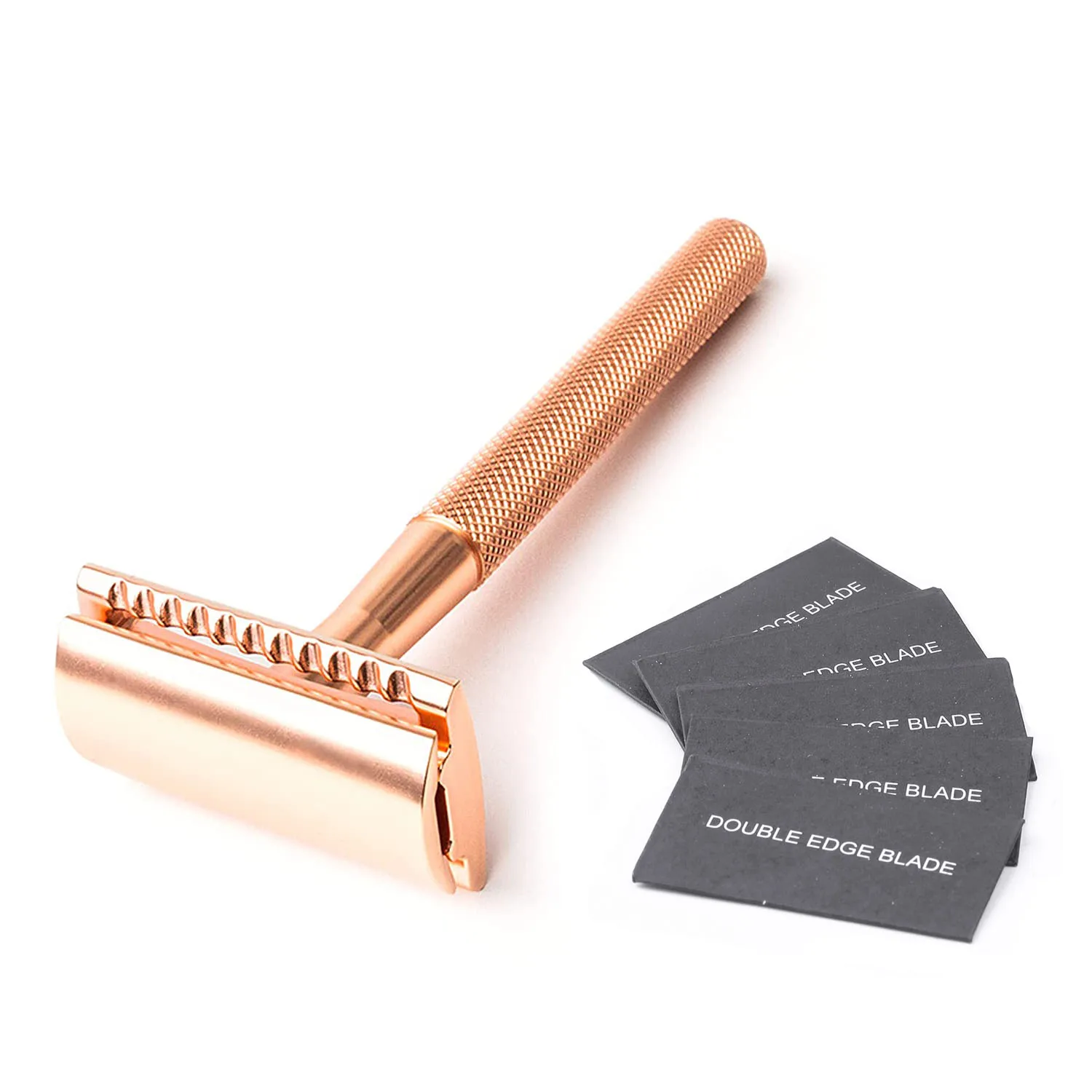 Metal Men's Manual Shaver Hand Razor with Blade Holder Metal Double Layer Blade Enclosed Cutter Head for Smooth Shaving