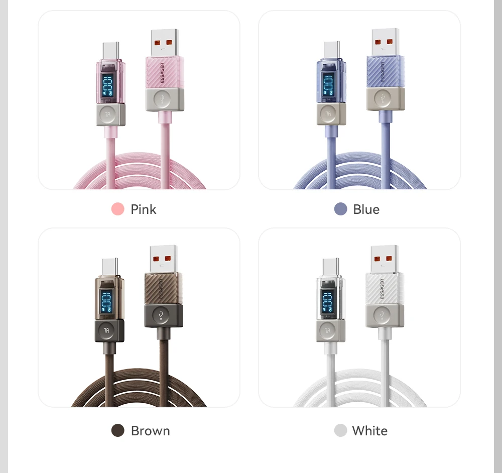 Essager 240W USB C Cable for iPhone 18 17 16 Plus Pro Max Macbook iPad Supercharge Fast Charger Type C Cable for Xiaomi Samsung