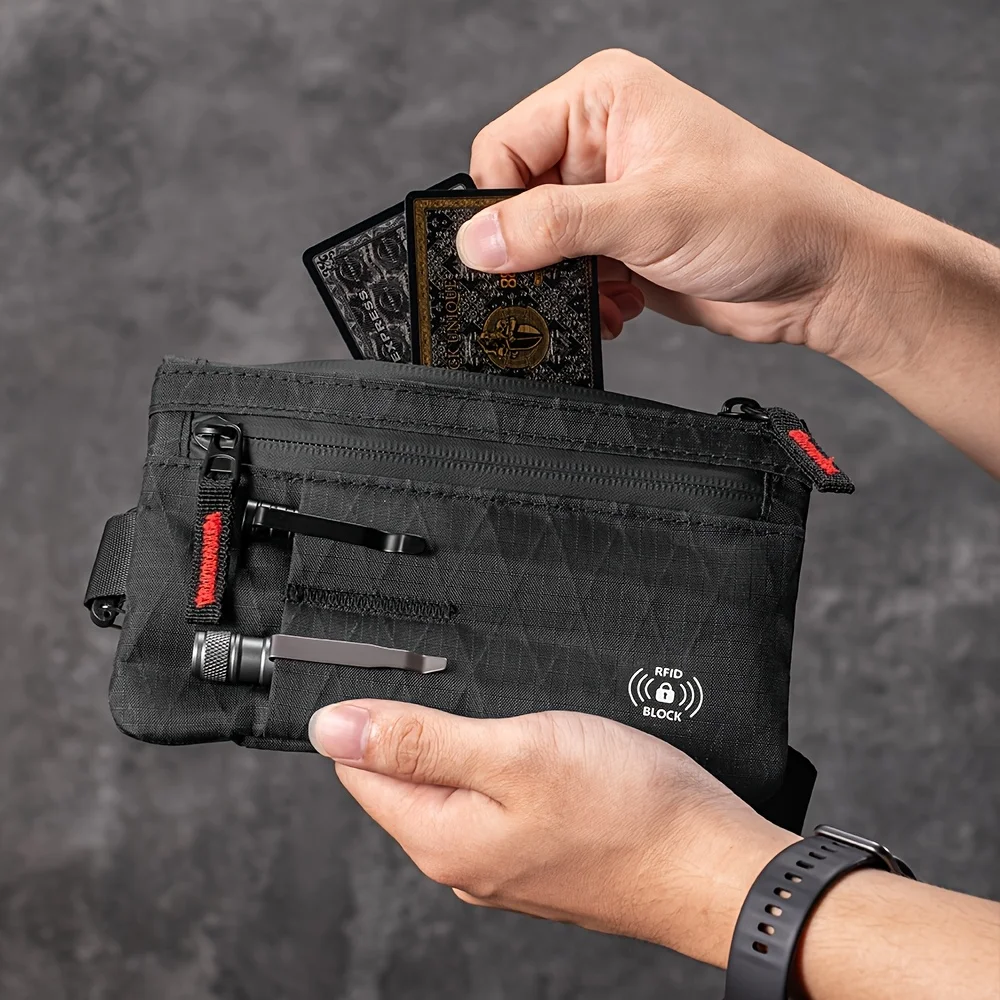 RFID Blocking Small Clutch Hand Bag & Wrist Wallet for Men & Women - Slim -Theft Wallet with Card Holder, Cash Pocket