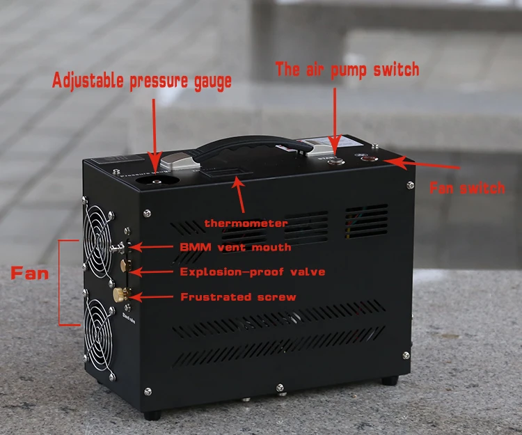 XIACHUAN Compression 4500PSI Portable Vehicle-Mounted Air Charging Pump 30MPA 12V Diving Air Pump 110V220V PCP Compressor