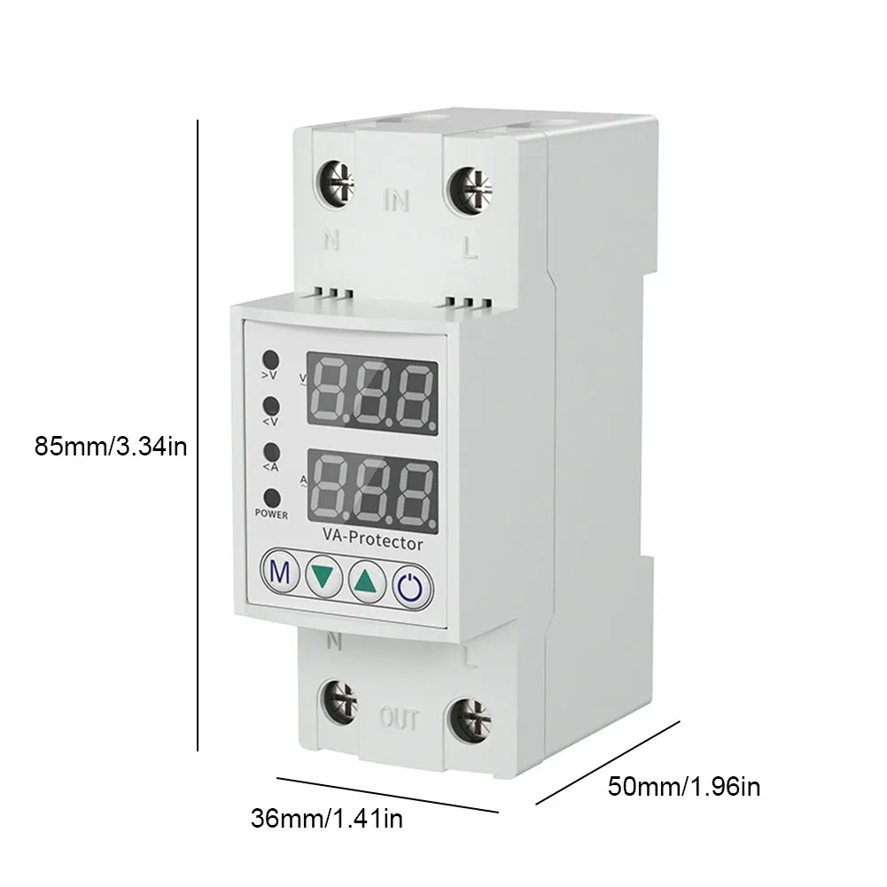 Over Under Voltage Protective Device Digital Display Relay Limit Over Current Protection 220V Household Circuit Breaker 40A/63A