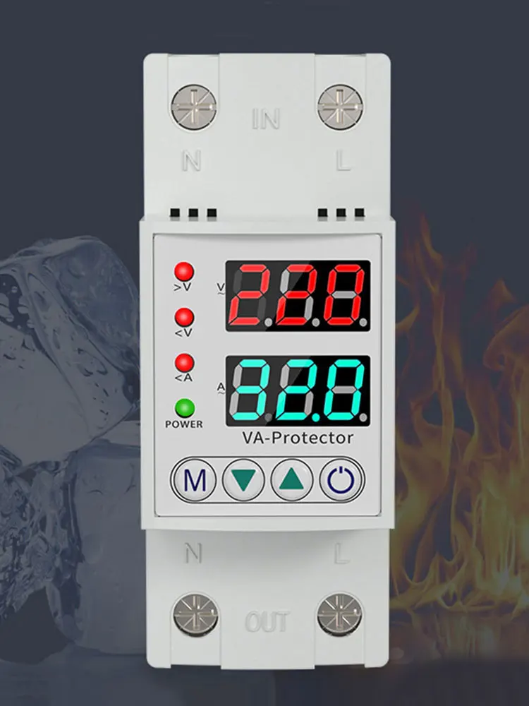 Over Under Voltage Protective Device Digital Display Relay Limit Over Current Protection 220V Household Circuit Breaker 40A/63A