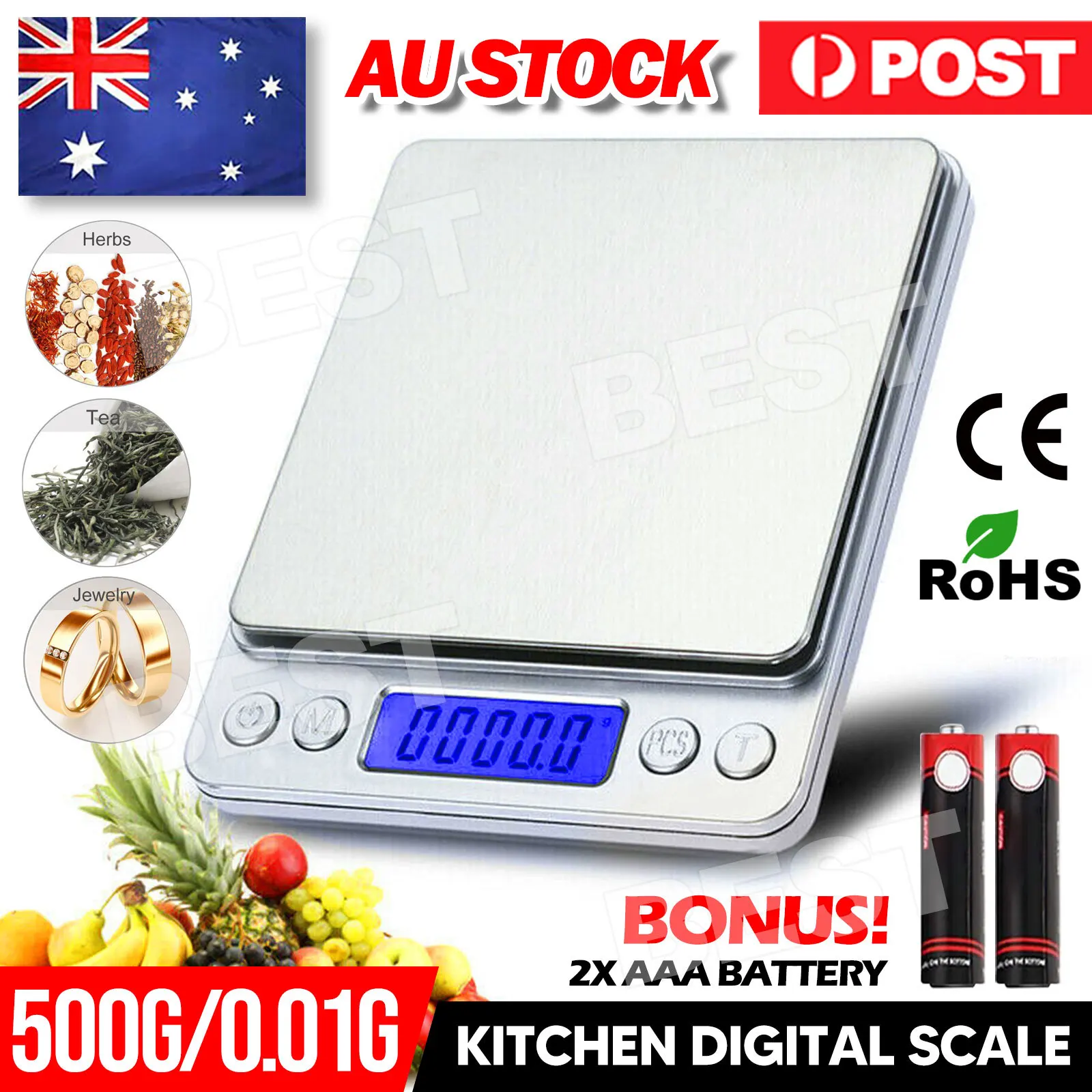 0.01G-500G Mini Electronic Digital Pocket Gold Jewellery Weighing Kitchen Scales