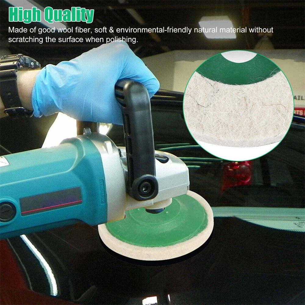 4PCS 125MM Round Wool Buffing Pad Polishing Wheel Felt Buffer Disc for Angle Grinder