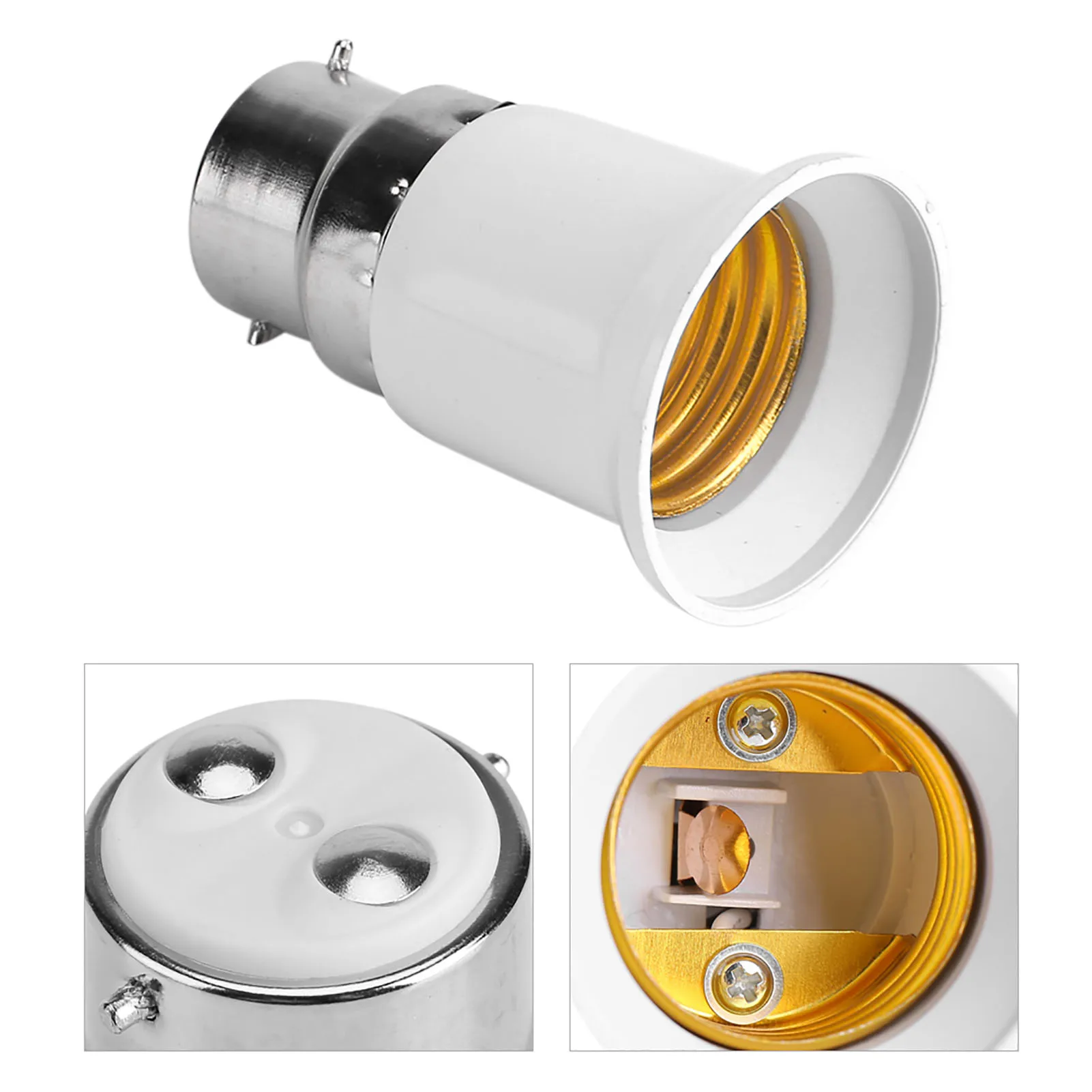 【Sale】5PCS B22 to E27 Bulb Converter B22 Male to E27 Female Socket Base Bulb Adapter Converter Lamp Holders