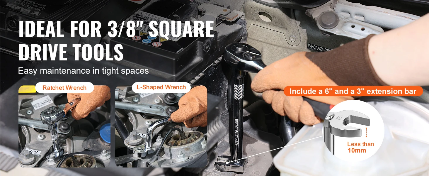 SucceBuy 14/15/20/24PCs Crowfoot Wrench Set 1/2" 3/8" Drive Crows Foot Wrench Set CR-MO Steel Crowfoot Wrench Set