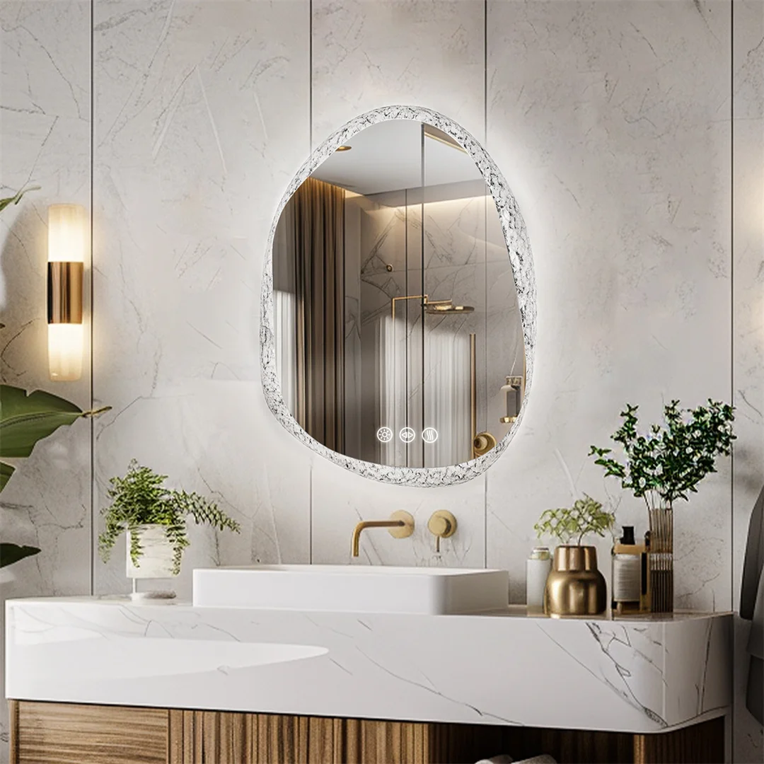LUVODI Frameless LED Bathroom Mirror with Touch Sensors Wall Mounted Backlit Vanity Mirror IP44