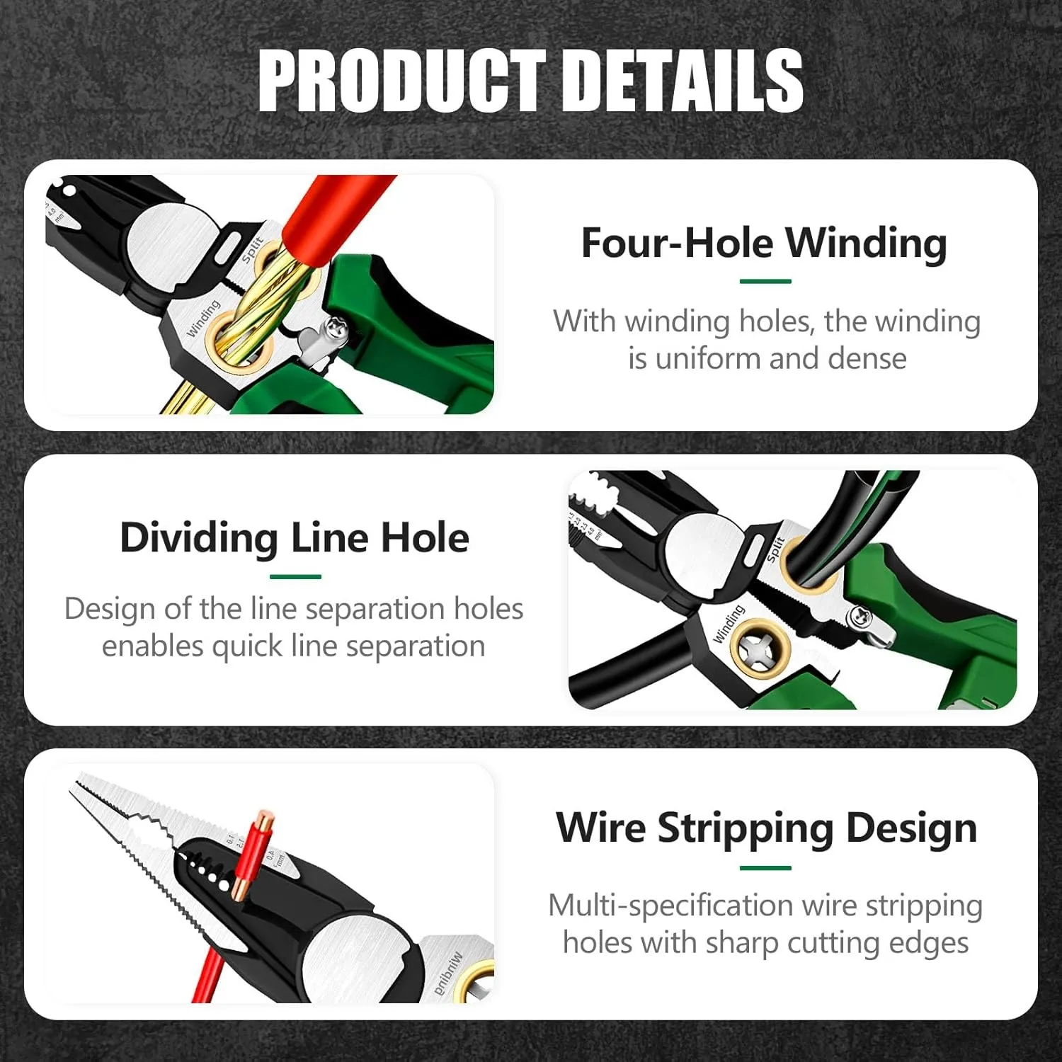 8 In 1 Wire Stripper with Voltage Tester Multi-Function Electrician Pliers Tools