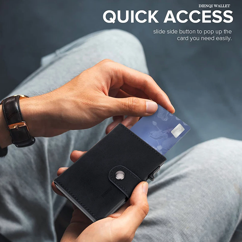 Rfid Carbon Fiber Men Wallets for Airtag Luxury Slim Mini Credit Card Holder Wallets for Men Air Tag Tracker Minimalist Purse