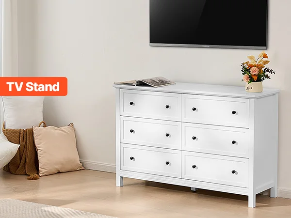 VEVOR 6/9 Drawer Dresser Wooden Chest of Drawers with Sliding and Anti-tip Device for Living Room Hallway Bedroom Entryway