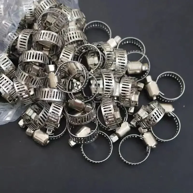 Stainless Steel Worm Gear Adjustable Hose Clamp Screw Band Fastener For Car Fuel Tube Water Pipe Faucet Repair Tools