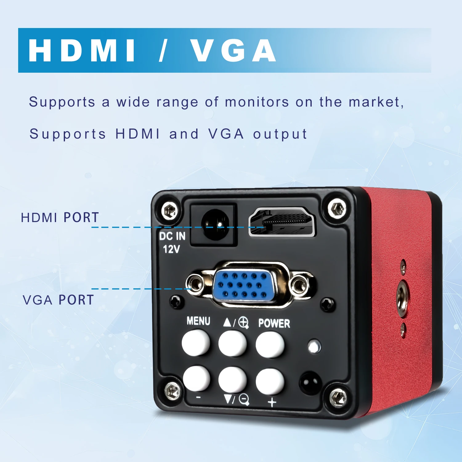 YIZHAN Desktop Industrial Digital Microscope 4K 60MP/48MP/13MP HDMI VGA USB Camera HD Electronic Magnifier Clamp type bracket